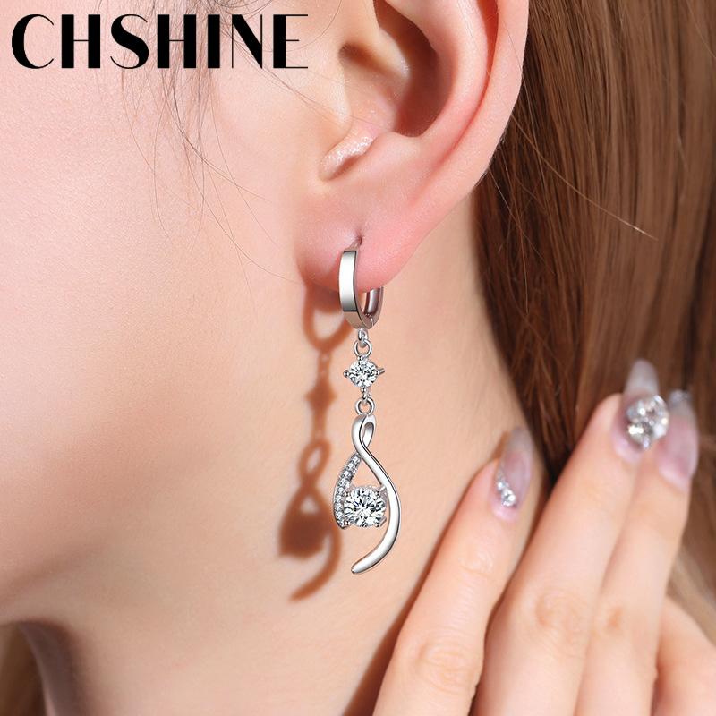 925 Sterling Silver Love Interweave Blue AAA Zircon Earrings for Women's Wedding Gifts Fashion Jewelry