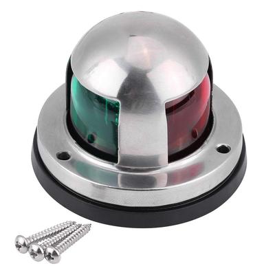 Akozon Navigation Light Marine Boat /24V Stainless Steel Red & Green LED Navigation Signal Light Lamp Yacht Accessories