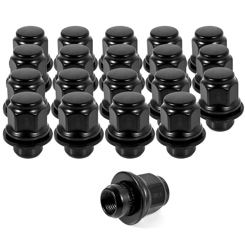 20 pcs Toyota Lug  Nuts  M12x1.5 13/16  21mm Hex 1.46x1.18 inch.  Black Lug Nuts Compatible with Toyota Lexus Scion Isuzu