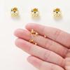 50pcs DIY Jewelry Accessories 14K 18K Gold Plated Striped Cut Flower Beads 2.5 3 4 5 6mm Spacer Beads Bulk Hand Beading Material