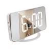 Digital Alarm Clock Large Display LED Mirror Electronic Clocks with Snooze Dual USB Ports 3 Adjustable Brightness Home