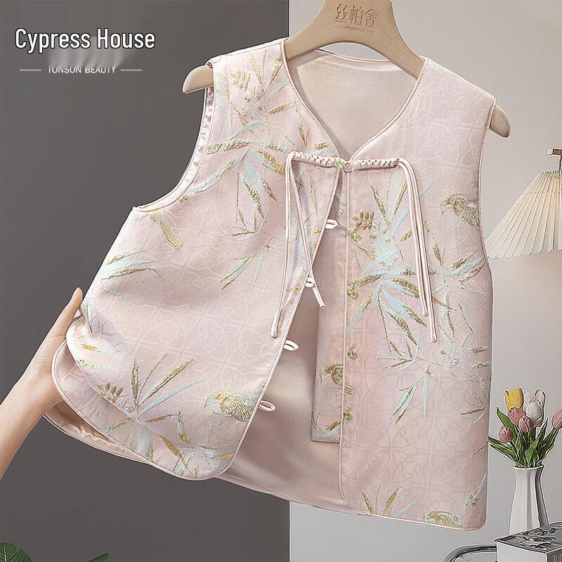 

Женский новый жилет в китайском стиле с застежкой-лягушкой и V-образным вырезом M