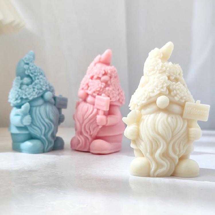 3D Gnome Silicone Mold Cute Dwarf Decorative Crafts Mold for DIY Crafts Scented Candle Soap Making,Home Decors Moulds
