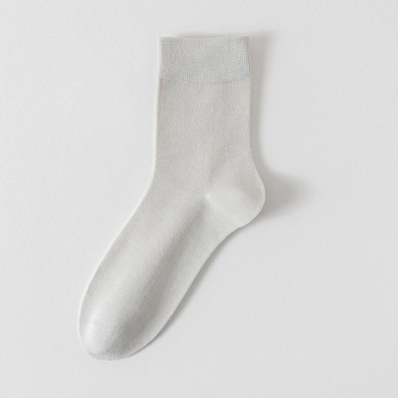 5 Pairs of Cool Bamboo Fibre Socks Men's Breathable Sweat Anti-bacterial Anti-bacterial Spring and Summer Thin Mid-calf Boneless Socks
