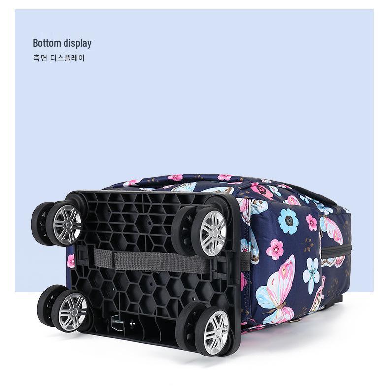 Geantă de mână tip cărucior pliabilă, ușoară și impermeabilă, cu roți universale pentru călătorii scurte și îmbarcare