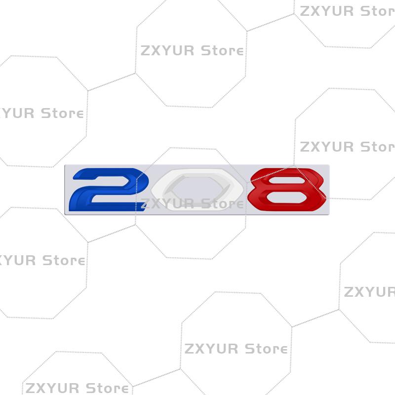Metal For w333 2008 3008 4008 5008 208 308 408 508 Tricolor Emblem Car Sticker Letter Badge Decal Body Rear End Trunk Decor 333w