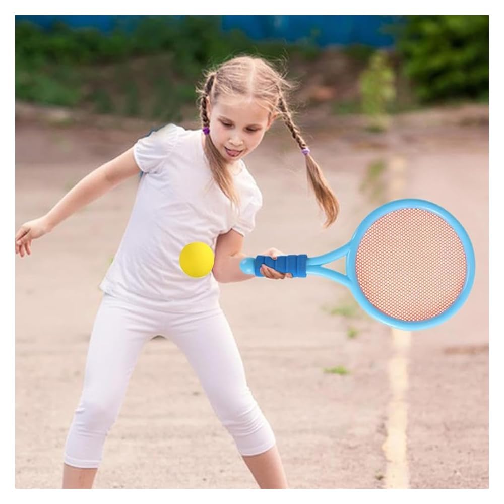 Badminton and Tennis Toy Set for Kids and Parents - Indoor and Outdoor Sports, Exercise, and Leisure - Fun for Adults Too (Pink & Blue)