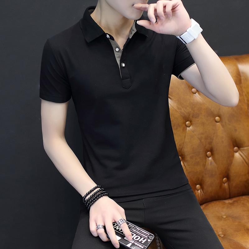 Men's POLO Shirt Pure Cotton Casual Slim Fit Short Sleeved T-shirt Bottom Top for Men