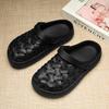 Fashion Summer Men Clogs Light EVA Men's Slippers Non-Slip Outdoor Men Garden Shoes Breathable Hole Shoes Beach Flat Slippers Weave