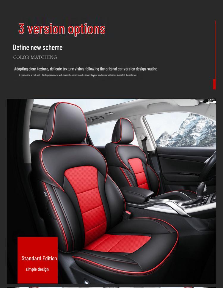 Full Surround Five-Seat Car Cover - Genuine Leather, All-Season Cushion for Any Model