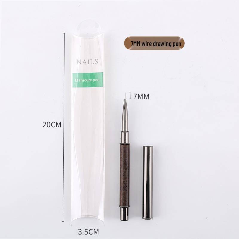 Sandalwood Nail Art Brush Set: Round Brush, Liner Brush & Flower Gel Tool