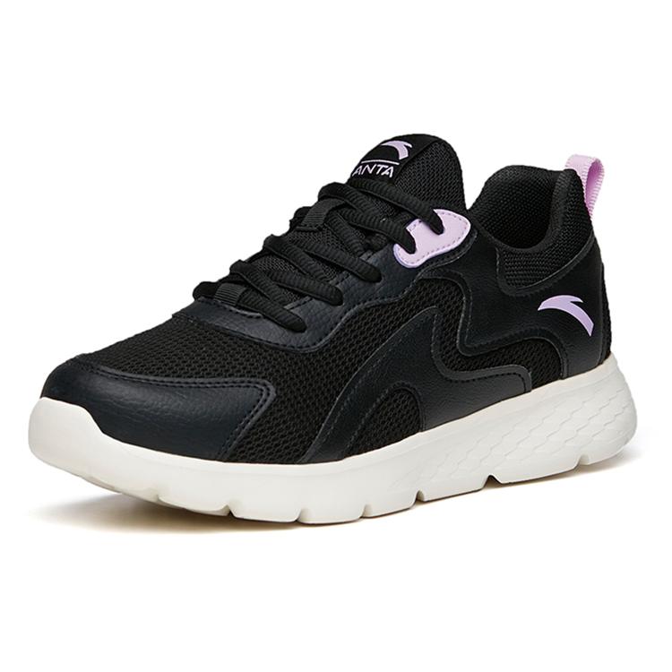 Anta Running Collection Lightweight Cushioning Low Top Running Shoes Women's Black 922145521-3