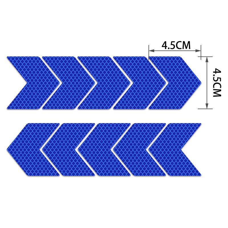 10PCS Arrow Reflective Adhesive Tape Sticker Decal Safety Caution Warning Reflective Tape For Truck Motorcycle Bicycle Moulding