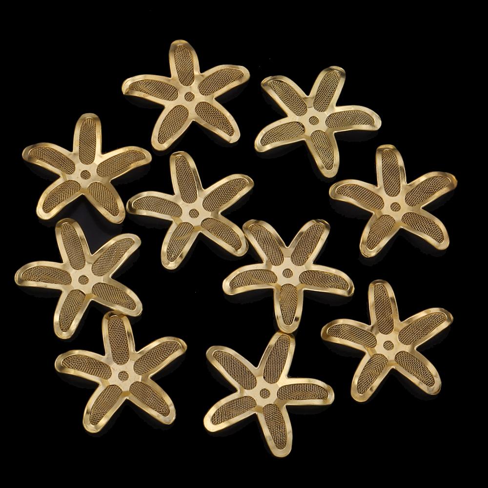 

10pcs/lot Gold Color Leaves Flower Shape Spaced Beads Copper Wire Mesh Flower Beads For DIY Crafts Hair Clip Earring Accessories