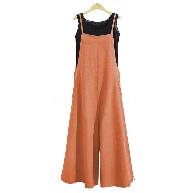 Women's Olive Green Casual Sleeveless Jumpsuit - Off-Shoulder Wide-Leg Romper with Pockets Solid Color Jumpsuit