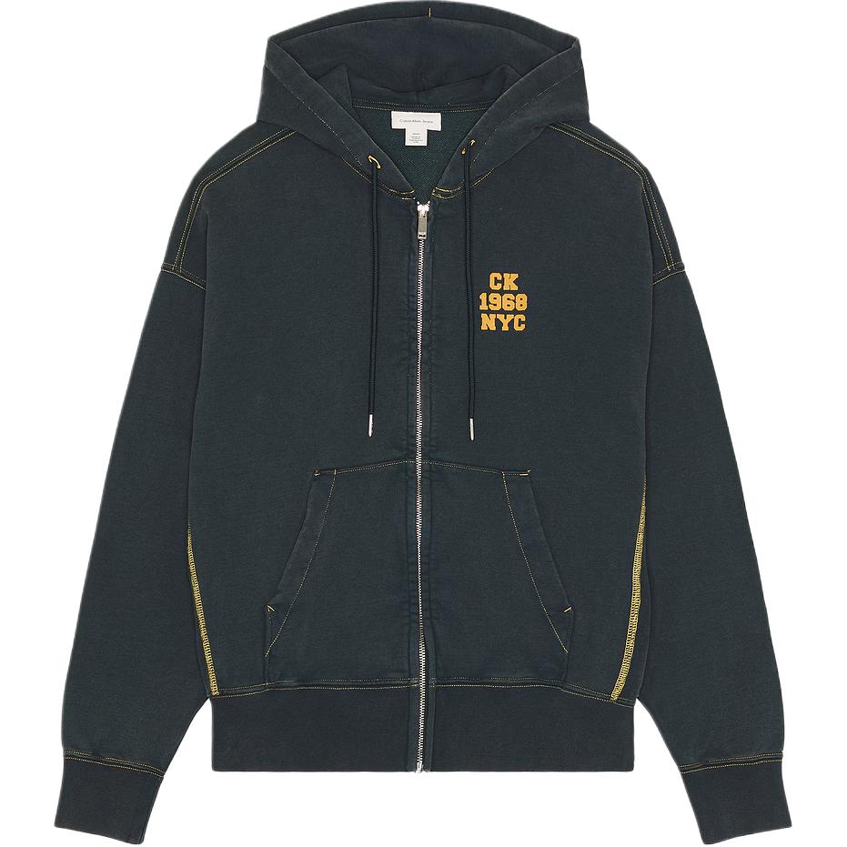 Calvin Klein Letter Logo Hooded Zip Long Sleeve Sweatshirt Men sweatshirt 4RE211G-460 XL