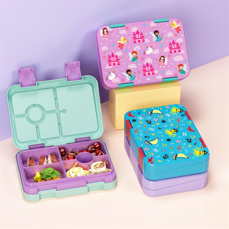 Bento Lunch Box for Kids | 5/6 Convertible Compartments BPA FREE LEAKPROOF Microwave-Safe and Refrigerator-Safe