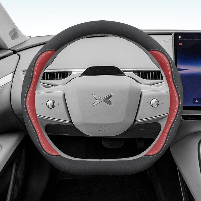 Suede Steering Wheel Cover for Xiaopeng: Fits 24 Models Including G6, X9, P7, P5, M03, G9, G3 - No Sewing Needed