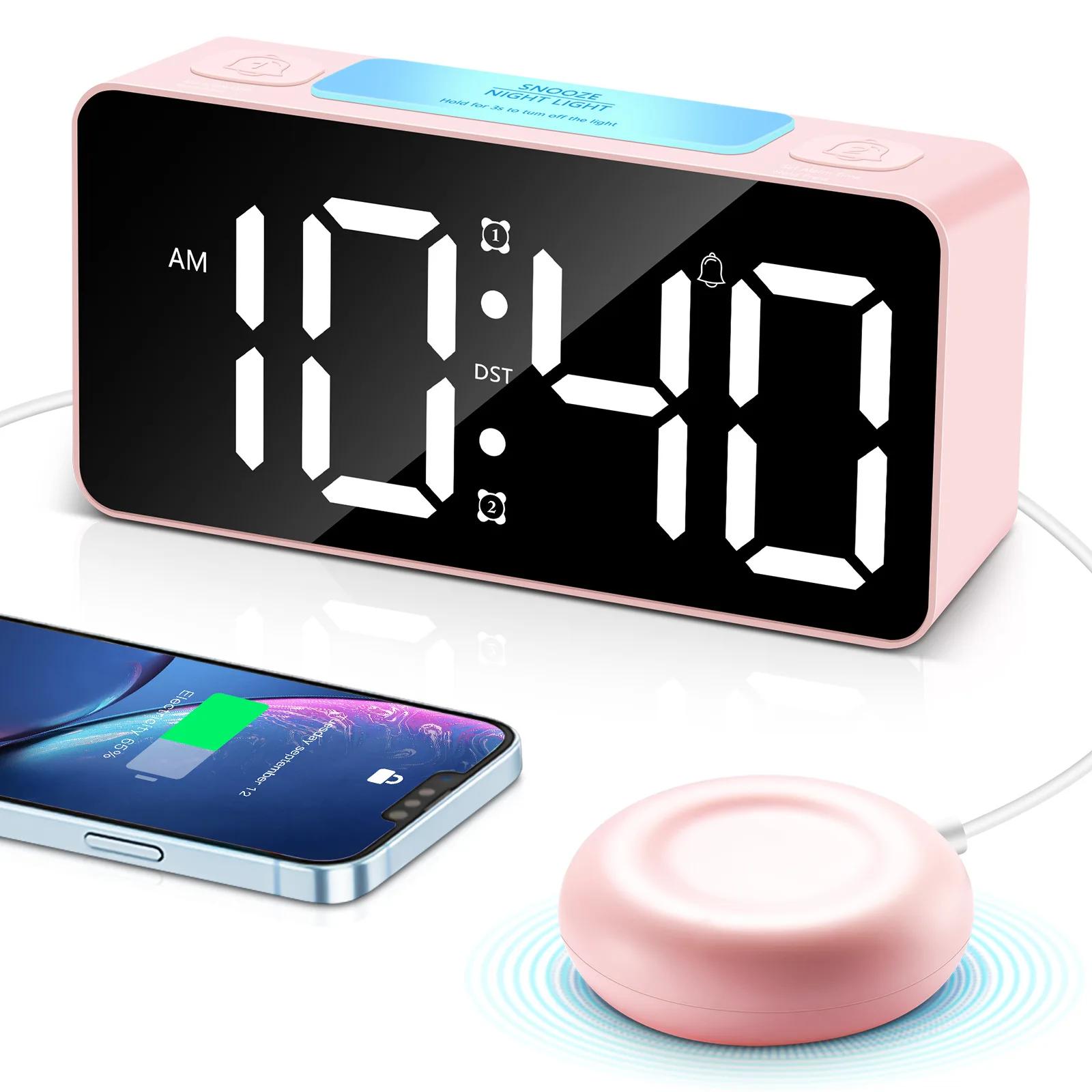 

7 дюймів Гучний Будильник для Міцно Сплячих Вібруючий Будильник з Вібратором для Ліжка для Глухих та Слабкочуючих Відкласти