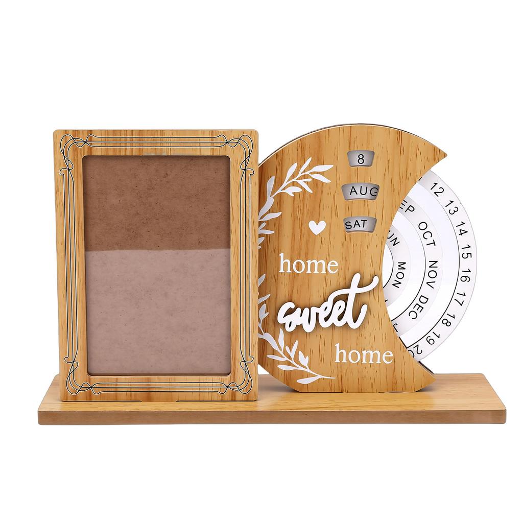 Perpetual Calendar Picture Frame Eternal Calendar Photo Frame Desk Ornament Home Anniversary Gift