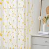 Pastoral Style Window Drapes Embroidery Tulle Curtain Leaf Pattern Sheer Curtain  Home Decoration