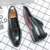 Men's Dress Shoes Red Sole Leather Shoes Pointed Party Shoe Lace-up Office Oxfords Casual Wedding Shoe Retro Business Men Shoes
