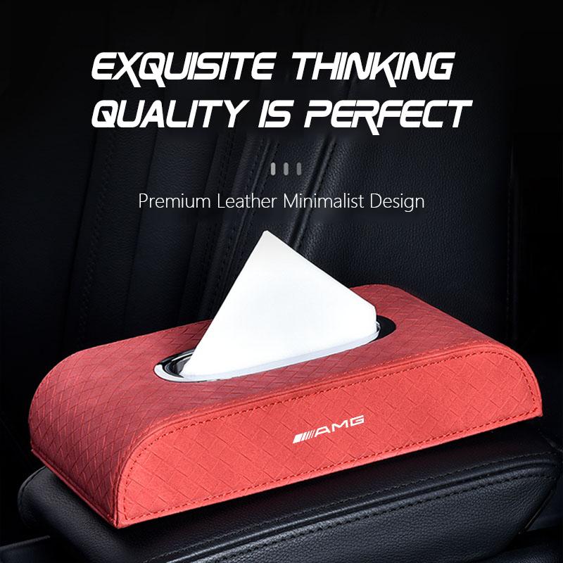 GLC GLB Car Tissue Box Leather Paper Towel Storage Bag Auto Accessories For Mercedes Benz AMG W206 W204 W205 W212 W213 W221 W22