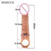 FXI 14-27cm Realistic  Sleeve Extender  Sleeve Dick Enlargement Delay Ejaculation Reusable Condom Men Sex Toys