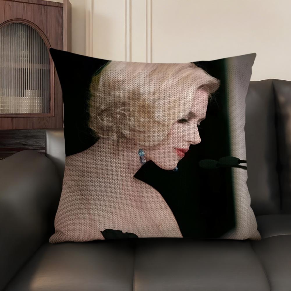 Hot Actor Singer S-Scarlett Johansson Pillow Case Double-Sided Printing Short Plush Sofa Cushion Cover Bedroom Bedside Pillow