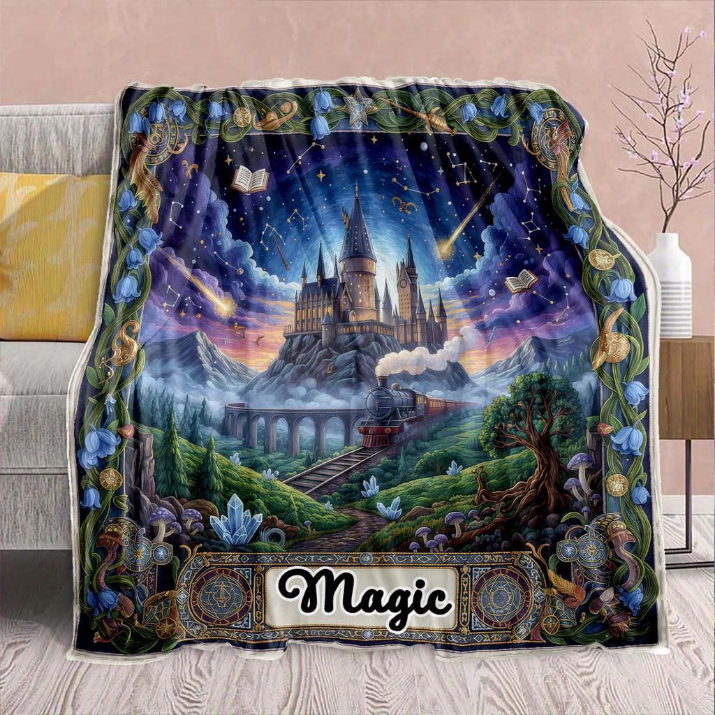 Magic Owl Flannel Blanket - Soft Warm Perfect for Sofa, Bedding Camping Travel Office Home Decor 