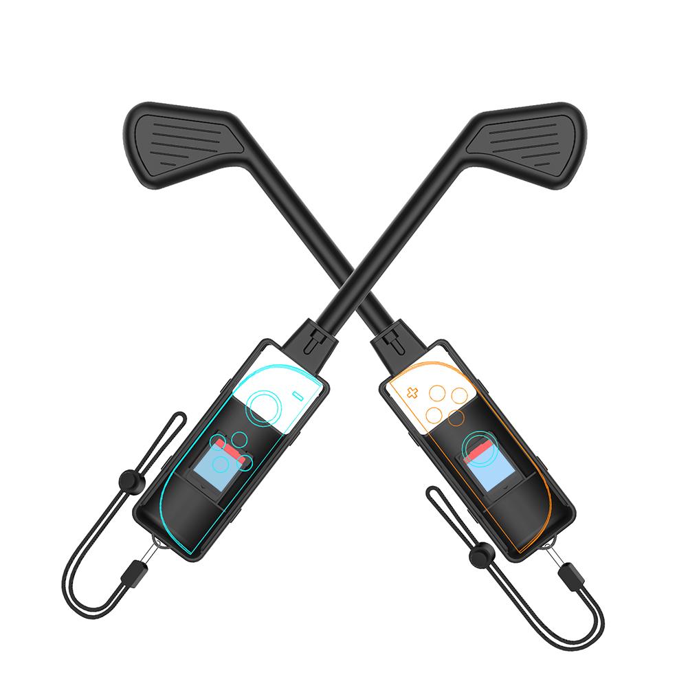 

2 шт. Гольф-клуб для Switch 2 Контроллер Joy-Con Рукоятка-держатель Ручка Подставка с ремешком на запястье Функция хранения игровых карт чёрный