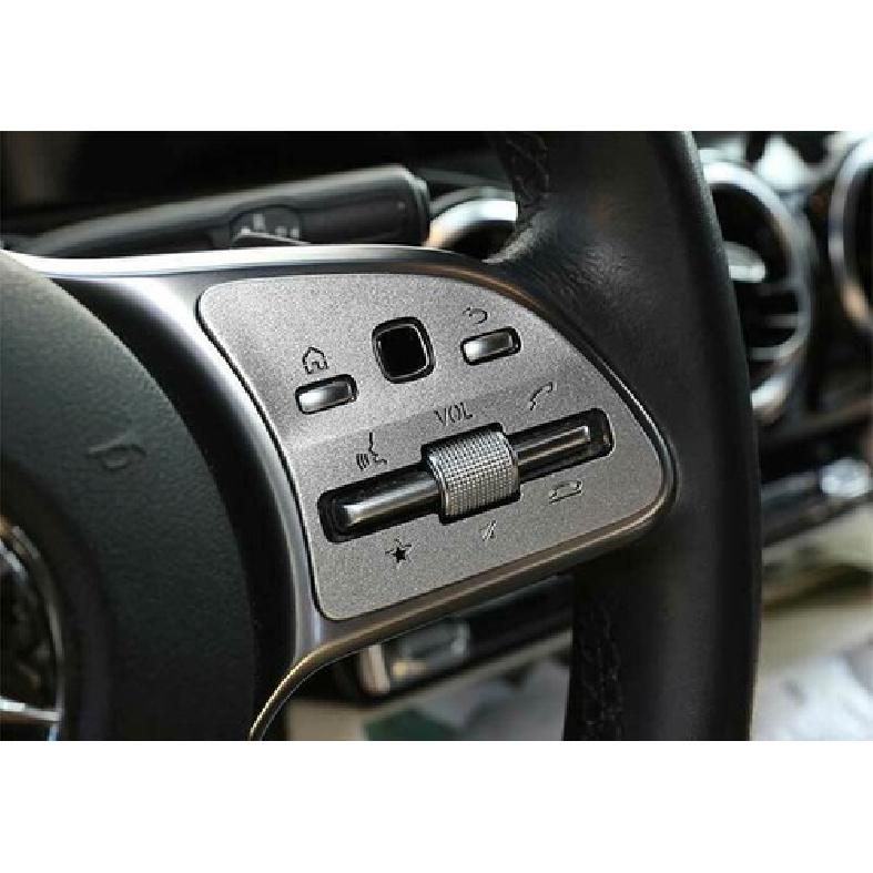 Cover Trim For Benz E-Class W213 Steering Wheel Silver Steel Button Frame 16-21