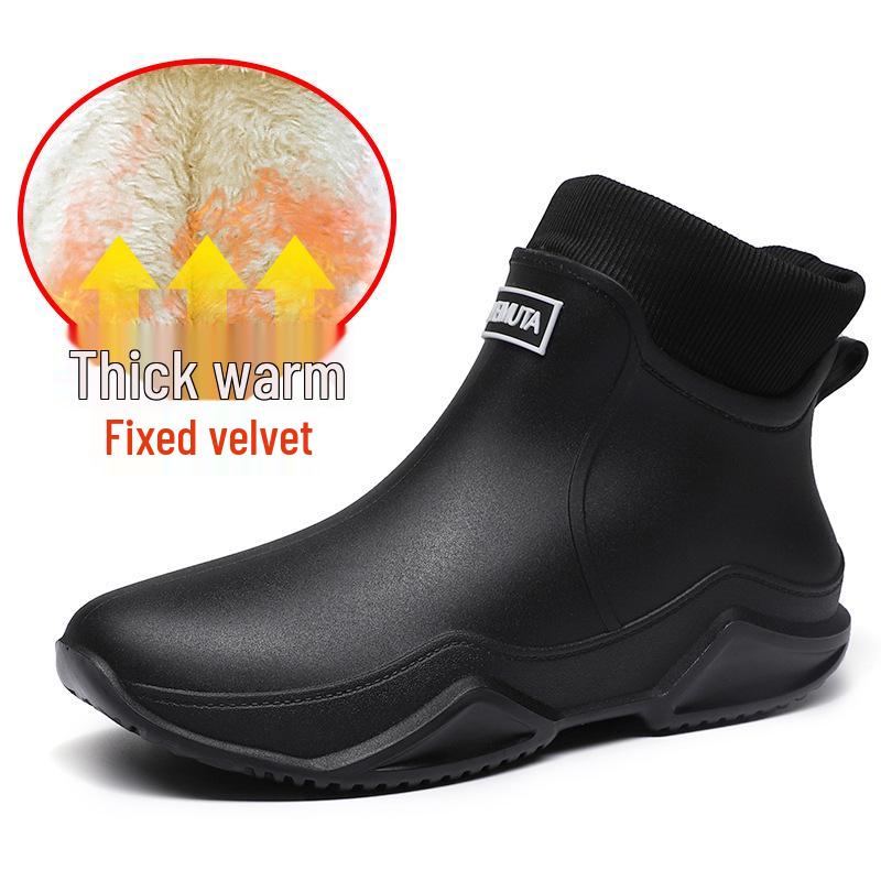 2025 Women's Cross-Border Fashion Waterproof Rain Boots - Short Tube, Off-Road, Thick-Soled, Lightweight Rubber Overshoes