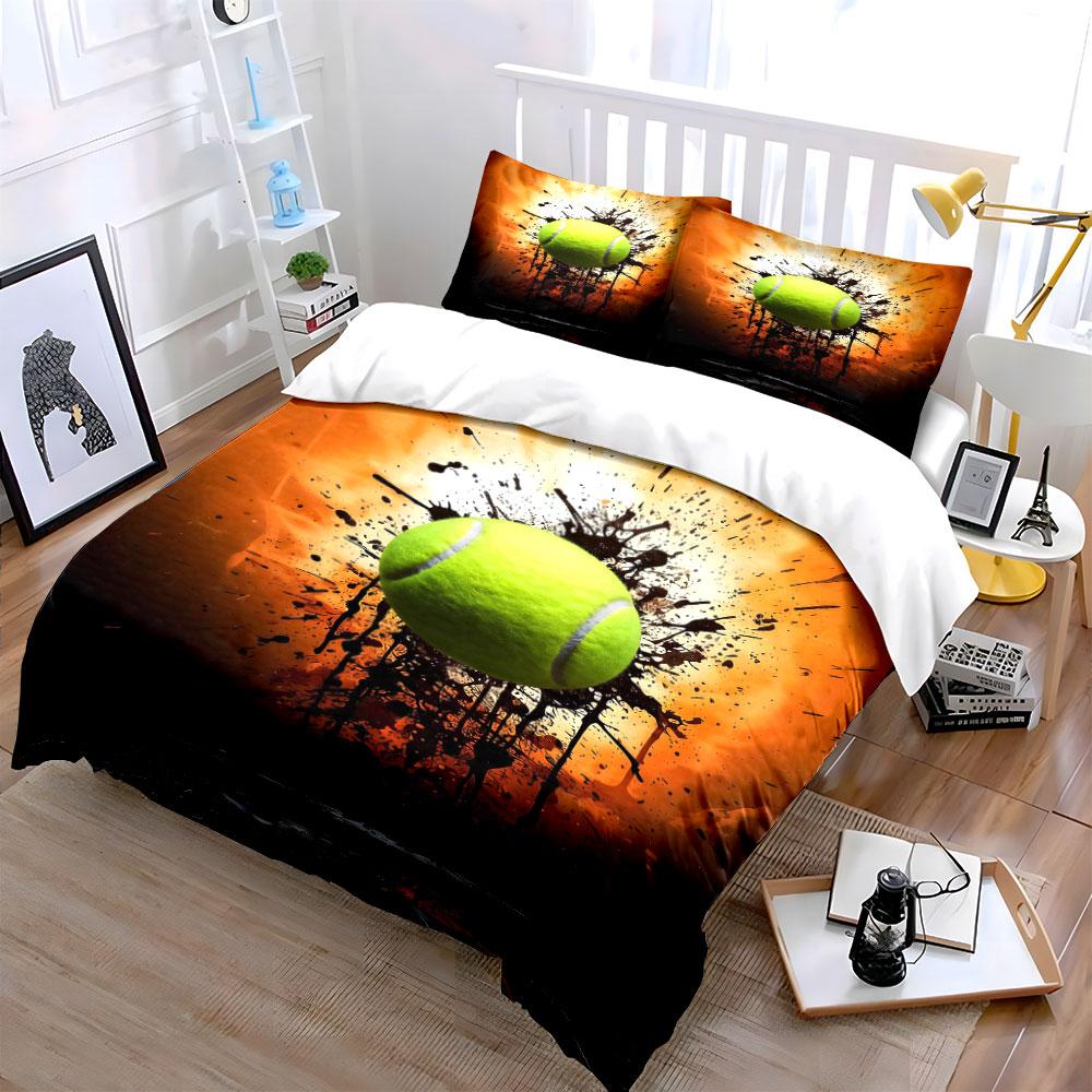 Yellow tennis ball splash. Bedding sets Duvet cover sets Duvet covers Pillowcases(1 * Duvet Cover 2 * Pillowcases, without duvet insert)