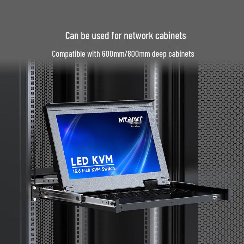 MT-viki 8-Port Rackmount KVM Switch with 15.6-inch LED Console