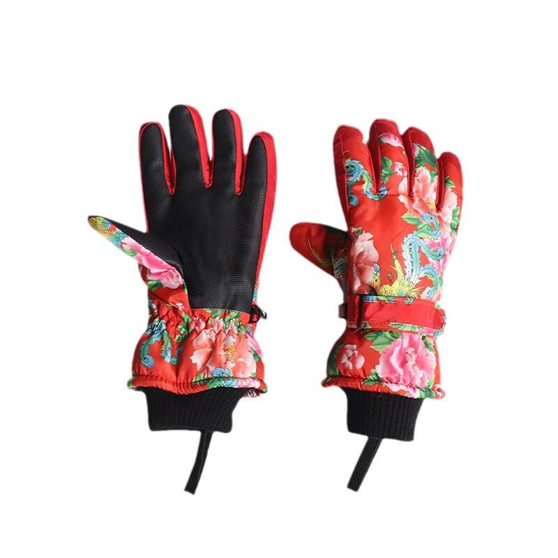 MR MOOSE Northeast Big Flower Touchscreen Ski Gloves