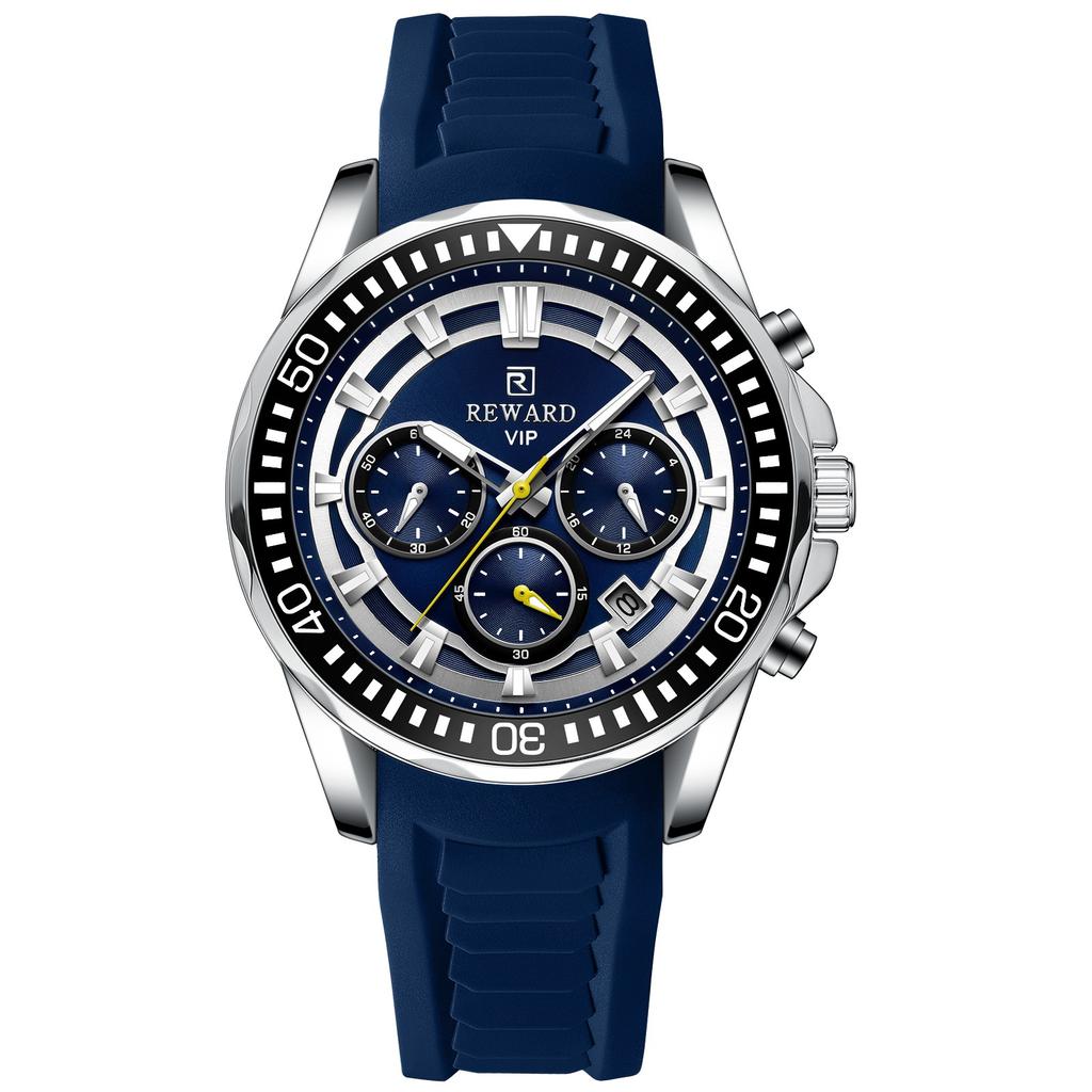 Herrenuhren Blau Wasserdicht Chronograph Sportuhr Quarz für Herren Armbanduhr Militärische Herren Analoguhr