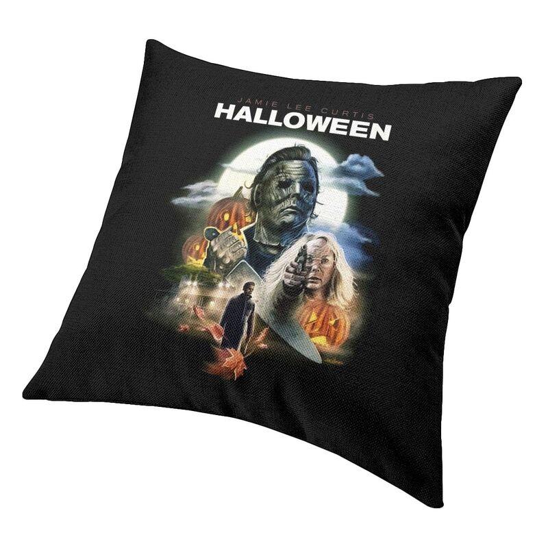 Federa per Cuscino Michael Myers di Halloween Stampa su Due Lati Custodia per Cuscino da Pavimento Film Horror Federa per Cuscino Salotto Decorazione per la Casa