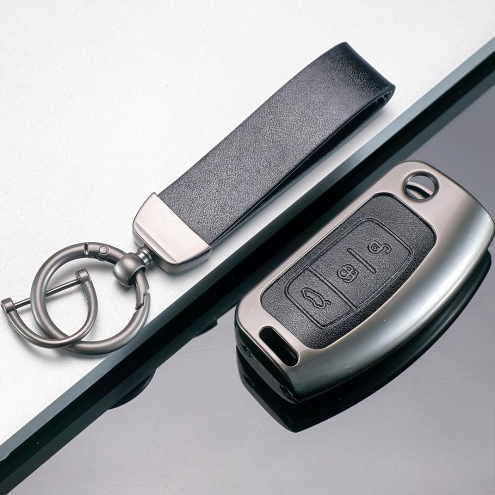 Keychain Holder for Ford Focus mk2 C Max S-MAX EcoSport Fusion Fiesta Mk7 Cowgar Mondeo 2 Mustang Zinc Alloy Car Key Case Cover