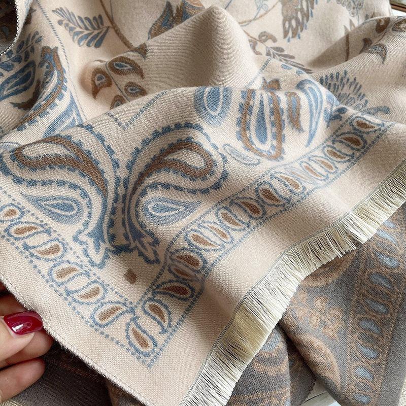 Premium high-quality air-conditioned room shawl outside women's summer office nap imitation cashmere fringed warm scarf
