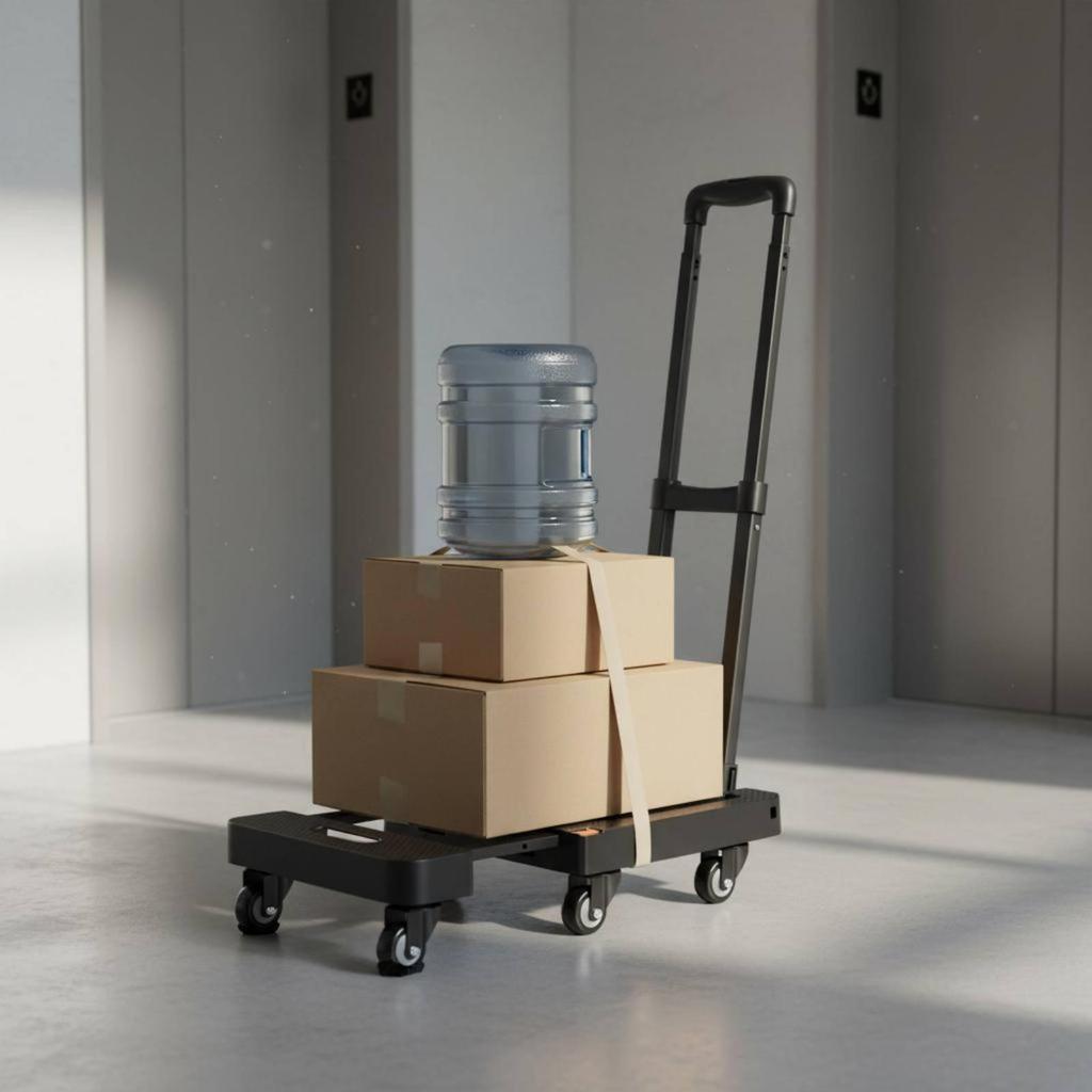 Foldable Transport Cart Thickened Iron Frame Rolling Hand Truck Multipurpose