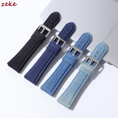 Denim Fabric Nylon Watch Band Canvas Watch Strap 22mm 24mm Universal Bracelet for Men Women with Pin Buckle Smartwatch Soft Belt