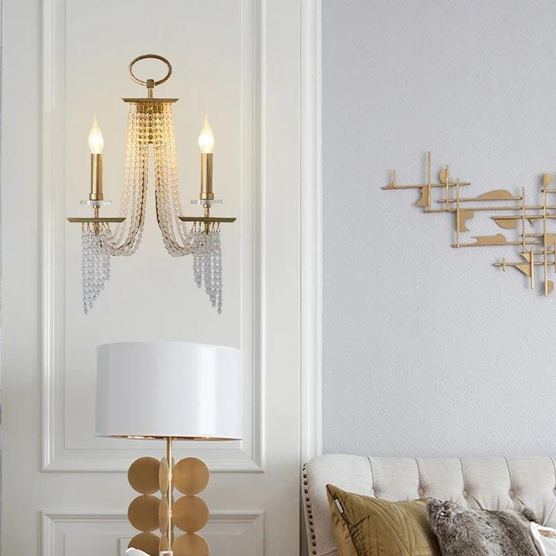 American luxury candle pendant light romantic crystal pendant light villa restaurant bedroom home decoration lamps and lanterns