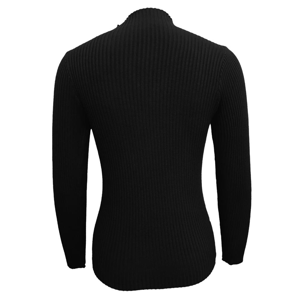 Women's Casual Color Slim Button Knit Sweater Long Sleeved Base Sweater Sweater