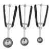 3PCS Ice Cream Scoop Cookies Scoop Set Stainless Steel Ice Cream Spoon Watermelon DiggerBlack