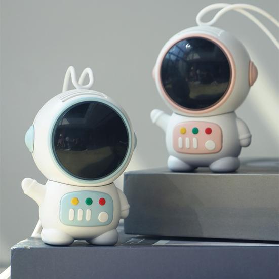 Portable Mini Handheld Fan Astronaut Shaped USB Rechargeable Cooling Neck Fan with Lanyard 2 Speed Bladeless Personal Fan for Outdoor Office