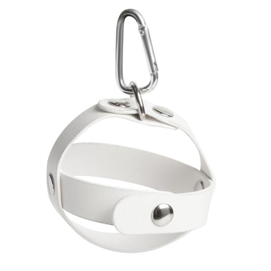 

Faux Leather Baseball Holder Keychain Portable Lightweight Universal Tennis Ball Button Cover Pouch Carrier Case with Metal Hanging Buckle белый