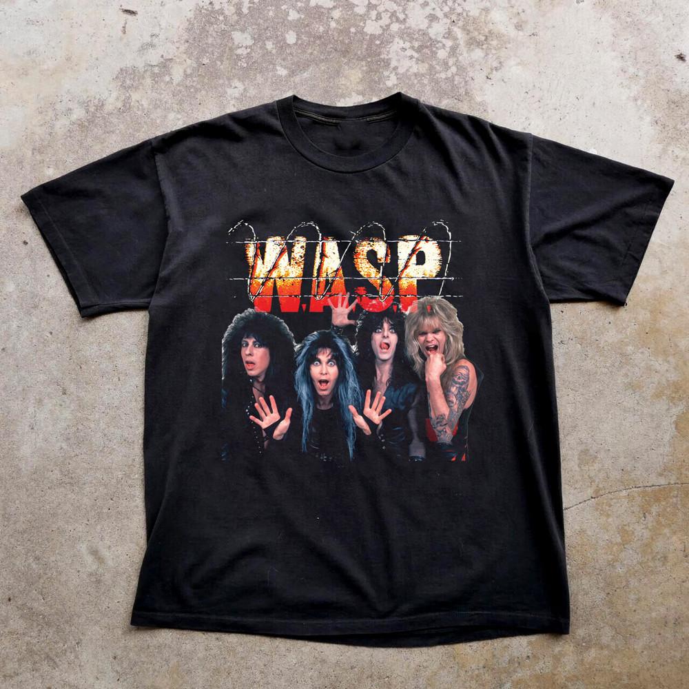 Редкий W.A.S.P. Член группы VTG Короткий рукав Размер Все размеры Черная рубашка Унисекс Футболка XXXL