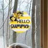 Yousheng Lemon Welcome Door Sign for Front Door, Hello Summer Wooden Hanging Sign, Farmhouse Rustic Round Wall Plaque for Entryway, Kitchen, Patio,