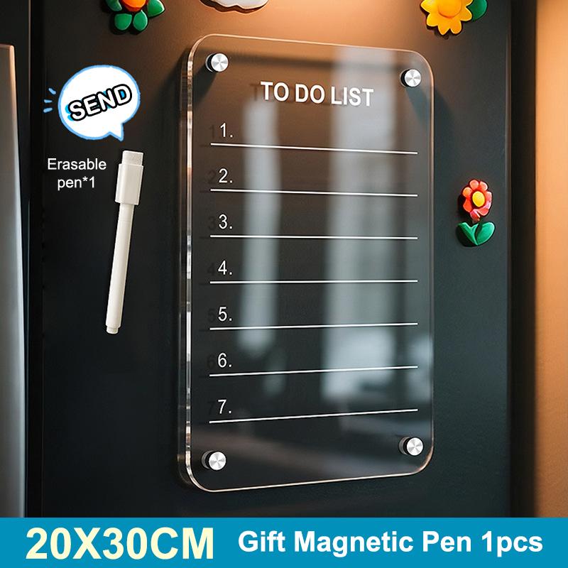 Acrylic Refrigerator Magnet Calendar Board Magnetic Handwritten Erasable Message Board Whiteboard Memo Weekly Planner